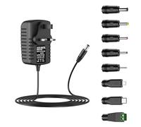12V 2A Power Supply Adapter,Universal AC DAC/DC Converter Adapter Driver Transformer UK Plug 5.5 x 2.5mm(Compatible with 5.5 x 2.1mm) for LED light CCTV Camera (Black)