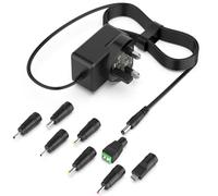 12V 2A Power Supply Universal AC Adapter with 8 Tips, AC 100-240V Supply to DC 12V Cord Charger for LED Strip Light, CCTV Camera, GPS, Webcam, Router, BT Speaker DC12V Transformer