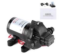 12V 3.0GPM 45PSI Diaphragm Water Pump Self Priming High Pressure Quiet Operation Stainless Steel Shell for Marine Boat RV Water System with Filter and Quick Disconnect Connector