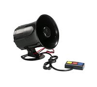 12V 3 Tone Sounds Loud Speaker Warning Siren Horn 105-115dB Super Clear Striking Powerful Different Premium Solid Easy Install Simple Operation Small Lightweight Space Saving Fits Most Vehicles Car Mo