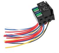 12V 3 Way 5 Pin SPDT 40A Fuse Relay Kit For Truck Marine Boat And For Jeep Applications With Pre Wired Harness And Organized Cable Management(B)