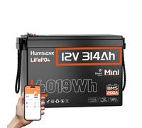 12V 314Ah LiFePO4 Battery 4019Wh 200A BMS Mini Bluetooth Deep Cycle Solar RV Boat Off-Grid