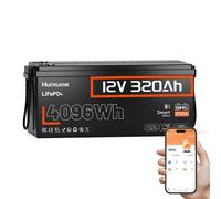 12V 320Ah 250A BMS Lithium LiFePO4 Battery Bluetooth 15000+Cycles RV Solar Boat Off-Grid