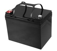 12v 33ah Plastic Battery Storage Case with Cover, Black | Reserved Wire Holes and Screw Slots, Stackable Storage for Solar Installers and DIY Builders
