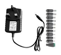 12V 3A Universal UK Power Supply Adapter, 36W AC to DC Charger with 11 Replaceable Tips, 5.5x2.1mm Multi Plug Head Charger Cord for Household Electronics LED Strip Lights, Router, Speakers DVD MP3/MP4