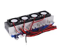 12V 4 Chip TEC1 12706 Thermoelectric Cooler, Semiconductor Refrigeration Air Cooling Device, DIY Peltier Cooling Kit for 20L Space with Water Block and Fans, Stable Low Noise Opera