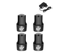 12V 4000mAh Rechargeable Lithium-ion Battery with Charger, Compatible with Electric Screwdrivers/Drills/mini Angle Grinders(4pcsCharger)