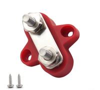 12V 48V Battery Terminal Block with Dual M8 Studs for Secure Power Distribution in Cars, Trucks, Boats, RVs, and Various Electrical Equipment (Red)