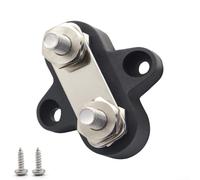 12V 48V Battery Terminal Block with Dual M8 Studs for Secure Power Distribution in Cars, Trucks, Boats, RVs, and Various Electrical Equipment (Black)