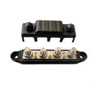 12V-48V DC 250 Amp Bus Bar Power Distribution Block Heavy Duty Stud Terminal, for Automotive Marine Applications Zinc Alloy Brass(M10 black)