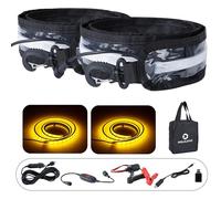 12V 4ft Led Light Strip Dimmable Camping Awning Light with 140 SMD 2835 LED Chips Cabinet Lights , Rv Accessories Waterproof IP67 Multi-Functional Use for Car Tent, Camper Motorhome (2/Amber+White)