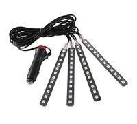 12V 4x 12SMD Car Interior RGB LED Strip Lights Foot Atmosphere Light Remote Control,Car Foot Light Car Interior Lighting(Ice Blue)