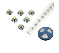 12V 5.2 * 5.2 * 3.5mm 12V 0.5A 4 Pin SMT Push Button Switch Metal Tactile Tact Touch Switch Copper Interruptor 4x4x3.5 IDGTTLDF(500PCS)