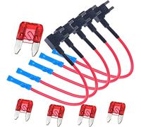 12V 5 pcs Fuse Holder Standard Car Fuse Add A Circuit Mini Blade Fuse Splice Holder ATM APM Piggy Back Fuses Protected circuits