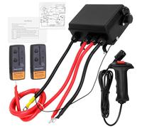 12V 500A Pre-Wired Winch Control Box Kit for Winches, 8000lbs-17000lbs, Wire-Less & Remote Control, Handheld Controller, Jumper Cables, ATV/UTV/SUV Trailer Winch Upgrade