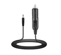 12V 5A Car Cigarette Lighter Power Adapter with LED,car plug adapter, 1.5M/5FT Extension Cable to DC 5.5x2.1mm for Rear View Camera, CCTV Monitors, Motor Devices (Black)