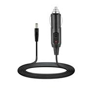 12V 5A Car Cigarette Lighter Power Supply Adapter 5.5x2.1mm to Male Plug 1M Extension Cable with LED & Fuse DC Plug in Adapter for Car Rear View Monitor, Dash Cam, GPS, DVD Player, and CCTV Camera