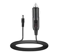 12V 5A Car Cigarette Lighter Power Supply Adapter Male Plug 12V Extension Lead Cable to DC 5.5x2.1mm with LED for Car Rear View CCTV Monitors Motor Device Camera 1.5M/5FT Black