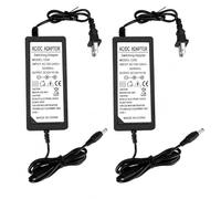 12V 5A Power Supply, Waysse 2 PCS Power Supply Adapter, AC DC Converter 100-220V to 12 Volt 5 Amp Transformer 5.5x2.1mm Plug for LED Strip Light