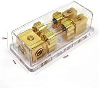 12V 60A Transparent Copper Plated Car Stereo Audio Power Fuse Holder Distribution Block for Car Boat Protected circuits (Color : 1 to 2)