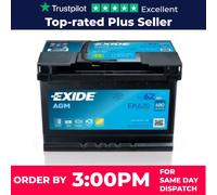 12V 62Ah 680A Car Battery EXIDE EK620 AGM Stop-Start