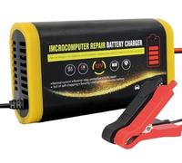 12V 6A Automatic Car Battery Fast Charger, Smart Pulse Repair Trickle Maintainer, 3 Stage Charging with CPU Control & LCD Display for AGM, GEL, Calcium & Lead-Acid Batteries (UK Plug)