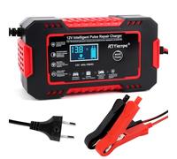 12V 6A Car Battery Charger, Intelligent Car Battery Charger, Battery Charger with Temperature Compensation and Repair Mode, Motorcycle Battery Charger for Trucks, Lawn Mower