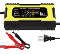 12V 6A Car Battery Charger - Smart Fast Automatic Charger with Pulse Repair, Multi-Protection & LED Display - for AGM, GEL, Wet Batteries (4-100Ah), Cars, Motorcycles, Boats, UK Plug