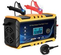 12V 6A Car Battery Charger with LCD Display Automatic Smart Fast & Trickle Charger Pulse Repair for AGM, GEL, and Wet Batteries Universal Vehicle Maintainer