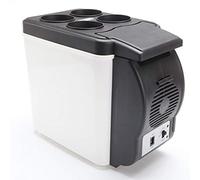 12V 6L Capacity Portable Cooler Box Mini Car Refrigerator, Cooler & Warmer,Car Electric Fridge For Travel(White And Black)
