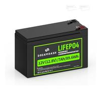 12V 7Ah LiFePO4 Battery Lithium Rechargeable, Cycle Lives > 3000 Cycles at 80% DOD, Works from -20°C to 60°C, IP55 for Ride on Car, UPS, Solar Wind Power System, E-Bike, Lighting, Scooter