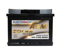 12V 80Ah AGM Deep Cycle Solar Battery Maintenance-Free Leisure Battery for Camper, Caravan, Boat, Shed & Off-Grid Solar Systems Electronicx Solar Edition Power Supply