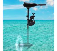 12v 80lbs Thrust Electric Outboard Trolling Motor, 8 Speed Boat Engine 626W | 5 Forward + 3 Reverse Speeds, 10-Level Angle Adjust, Real-Time Battery, Telescopic Handle, 3-Blade Propeller, 1850kg Traction