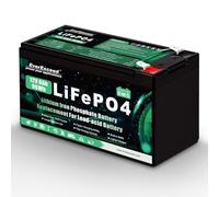 12V 8Ah Lifepo4 Battery 3000+ Deep Cycles 12V Lithium Battery for Solar/Wind Power, Small UPS, Lighting, Fish Finder, Power Wheels and More, Built-in 10A BMS