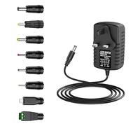 12V AC Adapter Power Supply Charger Cable UK Plug with 8 DC Plug Tips AC to DC 12V 2A Power Cord 12Volt Converter Inverter AC-DC Adapter Transformer for CCTV Camera, USB 3.0 HUB, LED Lights