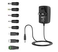 12v ac adapter power supply charger with 8 DC plug tips ac to dc12v 2a 1.5a 1a 800ma 600ma 500ma 400ma 200ma 100ma power cord 12volt converter inverter ac-dc adapter (Black)