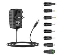 12v ac adapter power supply charger with 8 DC plug tips ac to dc12v 2a 1.5a 1a 800ma 600ma 500ma 400ma 200ma 100ma power cord 12volt converter inverter ac-dc adapter (Black)