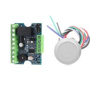 12V Access Controler with Magnetic Lock Gate Entry System Set Touch Memory Wiegand RFID Card Reader Control Board for Electric Security(Kit-2 125Khz silver)