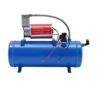 12V Air Compressor 150psi with Universal 6 Liter Tank Train Air Horn Kit,Low Noise,38 * 14 * 30cm,WITH Large Tank AND Pressure Gauge, for Automobile Tires, Automobile Engines