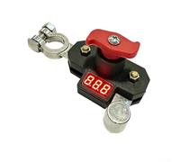 12V and 24V Compatible Car Battery Disconnect Switch with LED Digital Voltage Display, Copper Body, Bidirectional Rotation