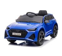 12V Audi RS 6 Ride on Electric Kids Toy, 4.5AH Battery, Dual 30W Motors, Front & Rear LED Lights, MP3 Audio Input, 4-Wheel Suspension System (Blue)
