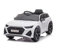 12V Audi RS 6 Ride on Electric Kids Toy, 4.5AH Battery, Dual 30W Motors, Front & Rear LED Lights, MP3 Audio Input, 4-Wheel Suspension System (White)