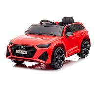 12V Audi RS 6 Ride on Electric Kids Toy, 4.5AH Battery, Dual 30W Motors, Front & Rear LED Lights, MP3 Audio Input, 4-Wheel Suspension System (Red)
