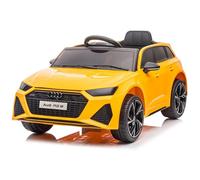 12V Audi RS 6 Ride on Electric Kids Toy, 4.5AH Battery, Dual 30W Motors, Front & Rear LED Lights, MP3 Audio Input, 4-Wheel Suspension System (Yellow)