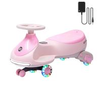 12V Battery Powered Kids Wiggle Ride on Car, 2 in 1 Electric Swing Car
