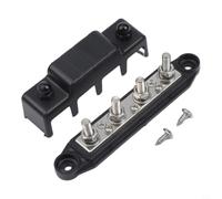 12V Busbar Distributor 250A, Stud Terminal Block RV, Boat, Yacht, Solar Panel, Car Electrical System, 5/16" Holes, Black and Red(M8 Black)