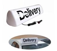 12V Cab Roof Advertising Light,26.8" Large Size Car Roof Sign Light,Strong Magnet No Need to Punch Holes,Waterproof White LED Sign with 2.7-Meter Long Connecting Line (DELIVERY)