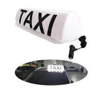 12V Cab Roof Advertising Light,26.8" Large Size Car Roof Sign Light,Strong Magnet No Need to Punch Holes,Waterproof White LED Sign with 2.7-Meter Long Connecting Line (Taxi)