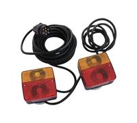 12v Cable Magnetic LED Trailer Towing Lights Rear Tail Board Lamps Stop (RED&AMBER BULB TYPE, 4.5m)