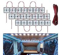 12V Car Interior Lights Kit 20x4 LED Truck Ceiling lights Modules Auto Inside Roof Light+5M Line for Van Caravan Boat RV
